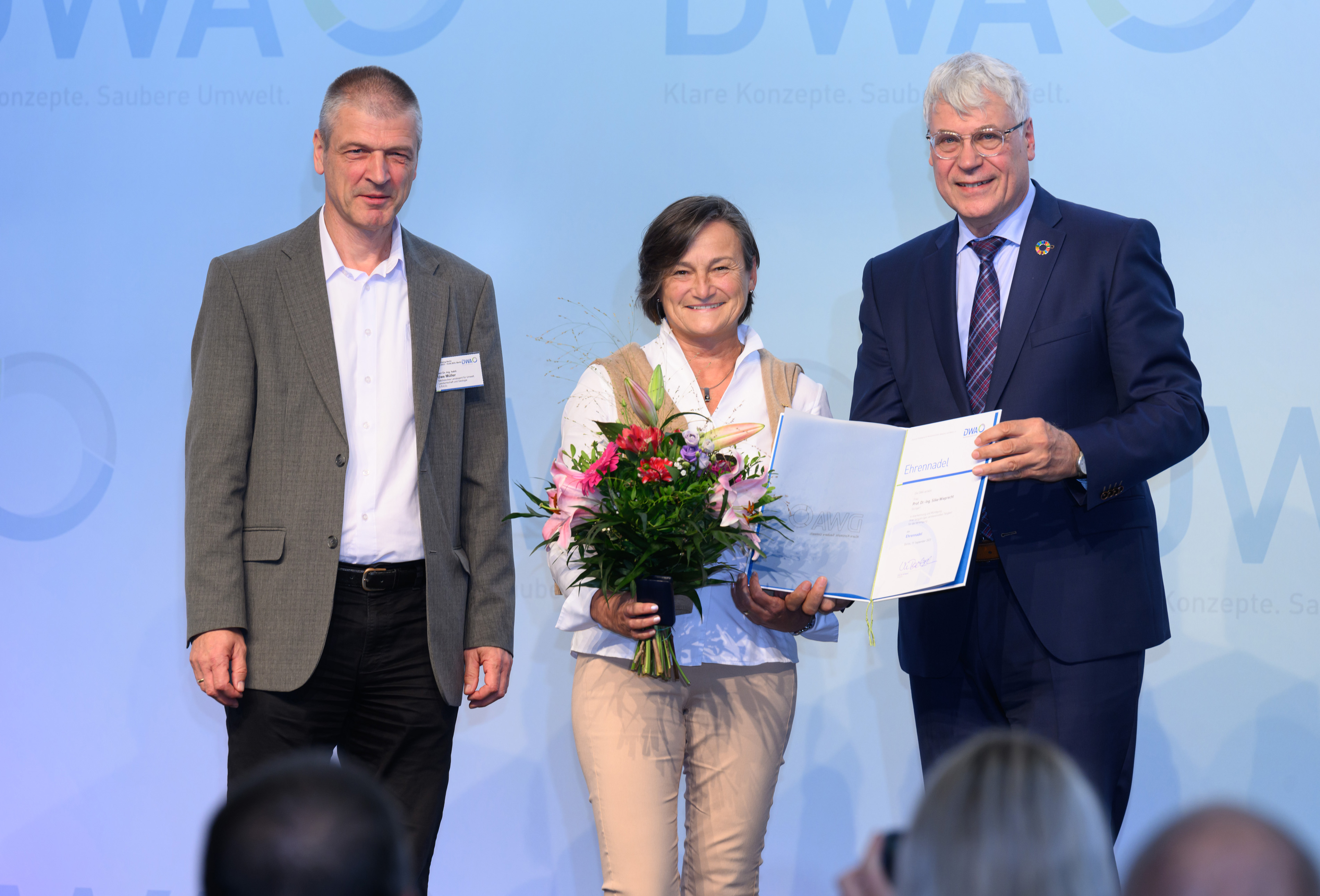 DWA Ehrennadel award for Prof. Dr.-Ing. Silke Wieprecht
