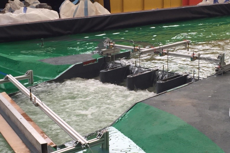 Experimental models for the operation of a flood retention basin in the Rems valley 